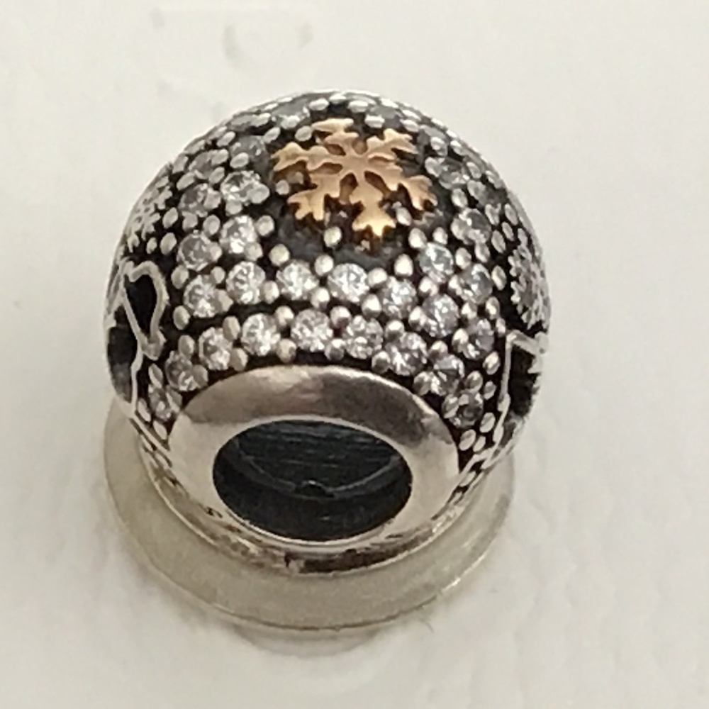 Pandora two tone silver and 14k gold charm